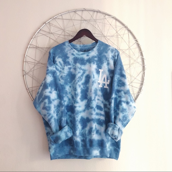NEW custom Los Angeles dodgers tie dye crewneck - Picture 2 of 2